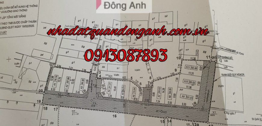 Chuyển nhượng đất đấu giá x3 Lương Nỗ, Tiên Dương, Đông Anh siêu phẩm bìa làng