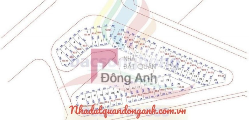 Sang nhượng đấu giá Lê Xá, Mai Lâm , Đông Anh. Diện tích 80m ( 5mx16m ) ,hướng Đông Bắc